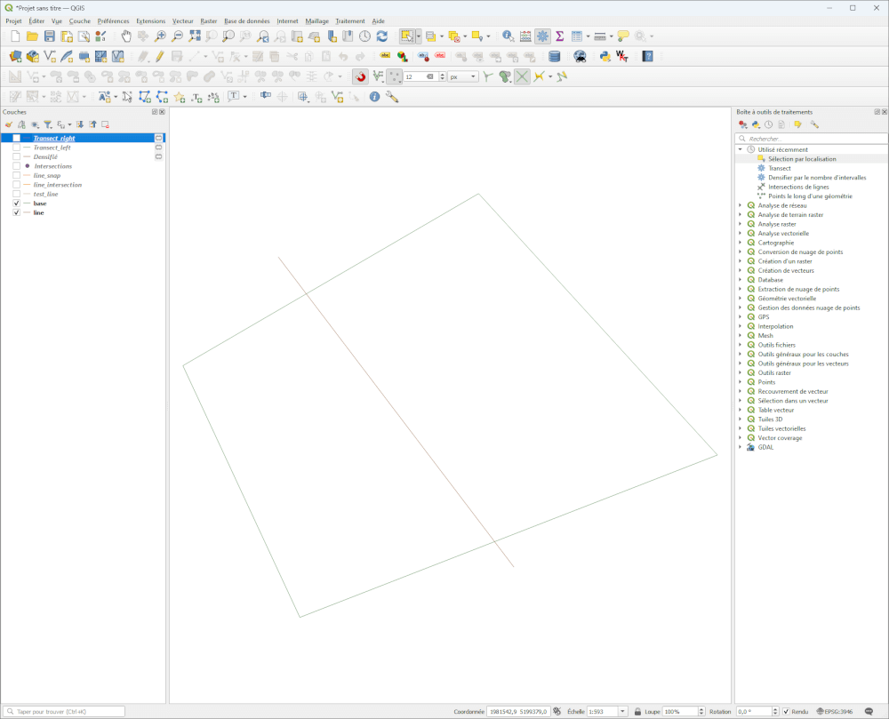 QGIS - Base and line