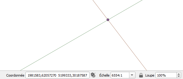 Base and line points intersection, absurd scale