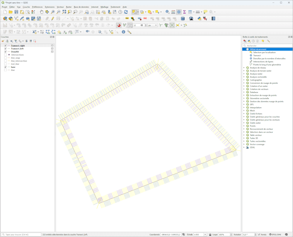 Canvas select transect