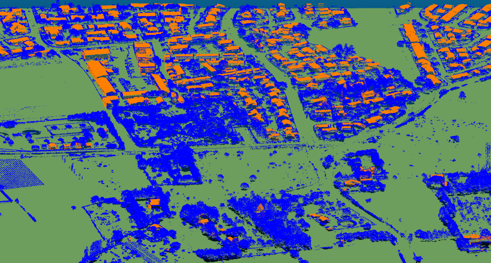 LiDAR - Affichage du sol et sursol classifié