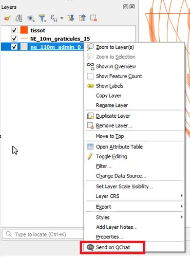 QGIS - Send a vector layer on QChat