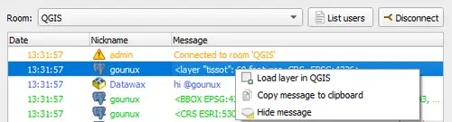 QGIS - Load a vector layer from QChat