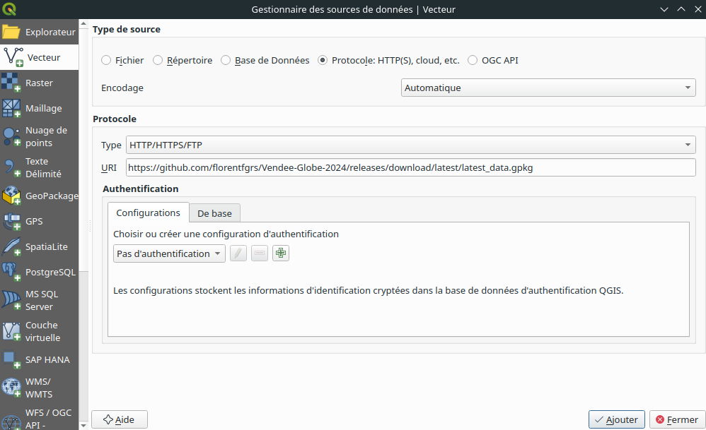 QGIS - URL de couche vecteur