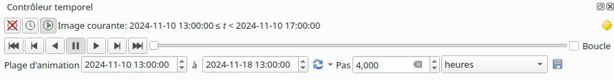 QGIS - Configuration du contrôleur temporel