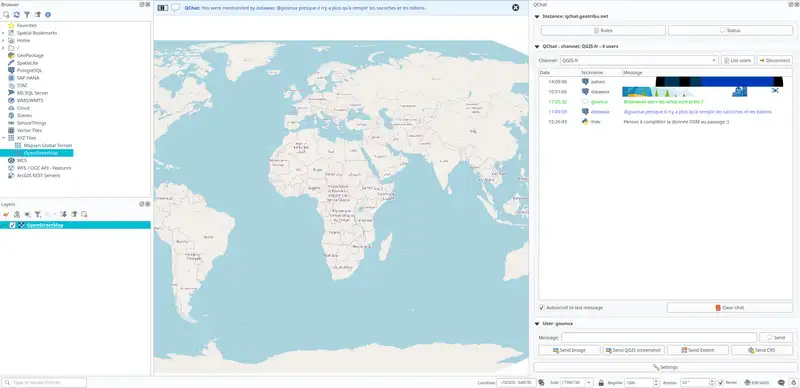 QChat panel in QGIS