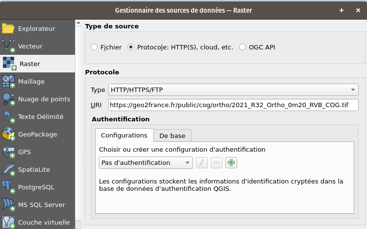 menu raster de QGIS