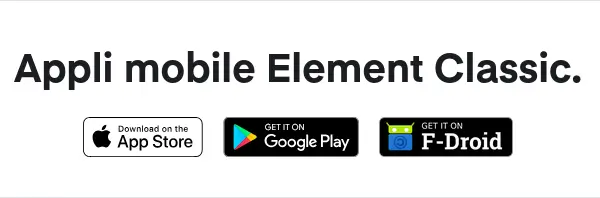 Bannière de téléchargement de l'application mobile Element Classic