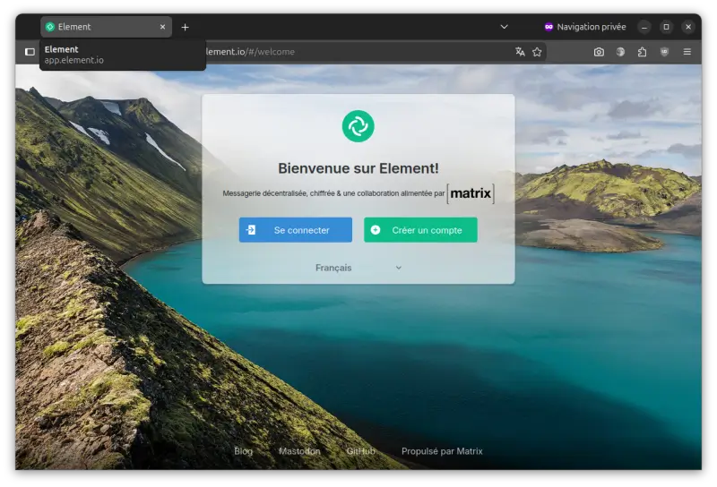 Element authentication screen