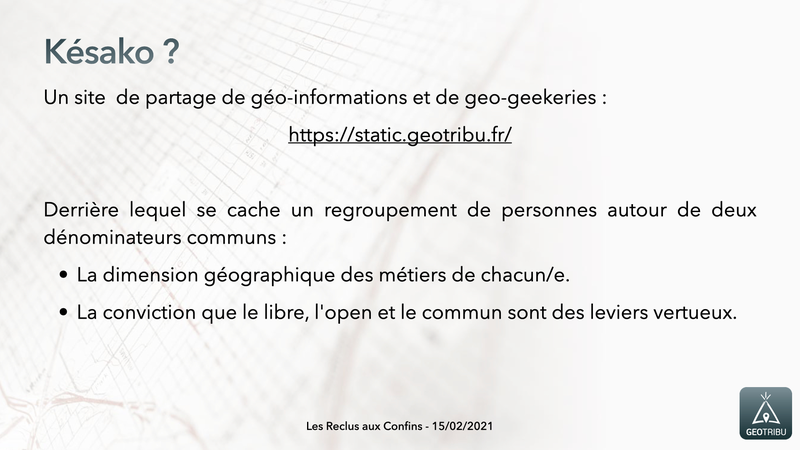 Reclus - Diapositive Geotribu 1