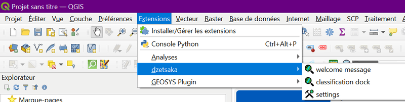 QGIS - Installation plugin Dzetsaka