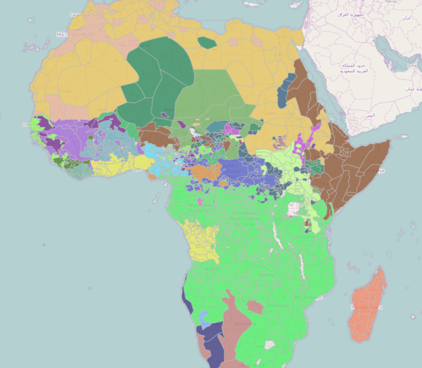 Grandes familles linguistiques sur le continent africain
