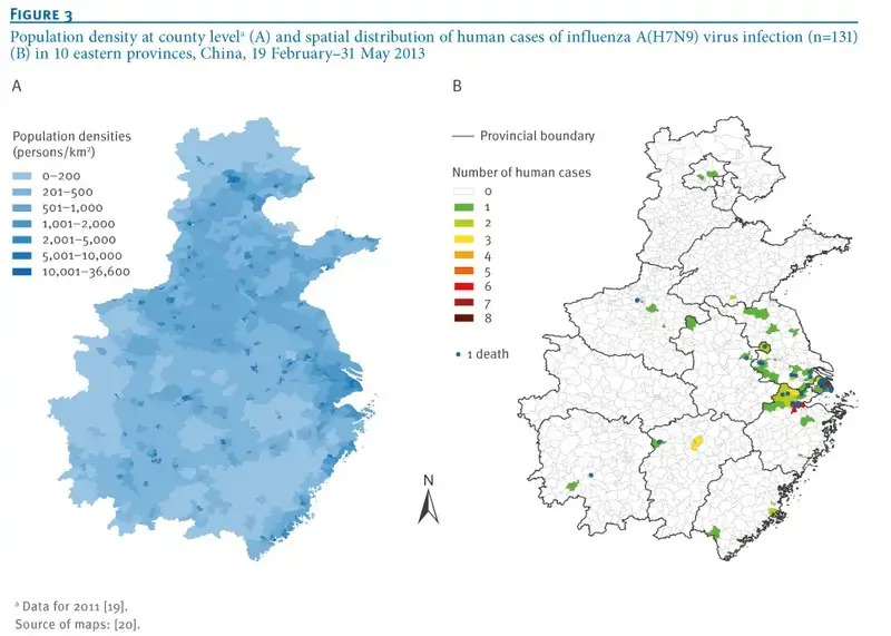 Analyse spatiale et temporelle du H7N9 en Chine