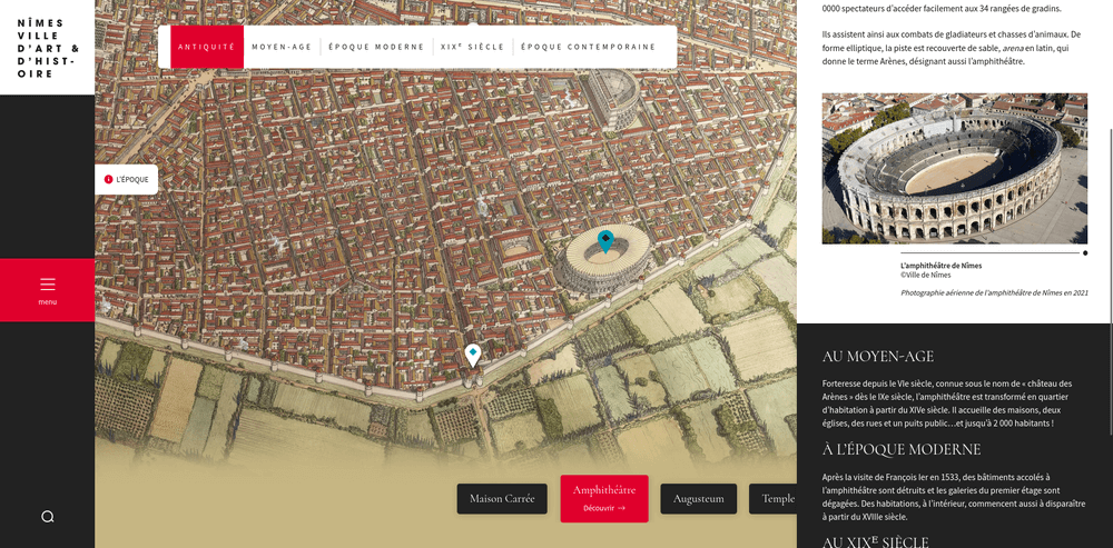 Carte interactive de Nîmes