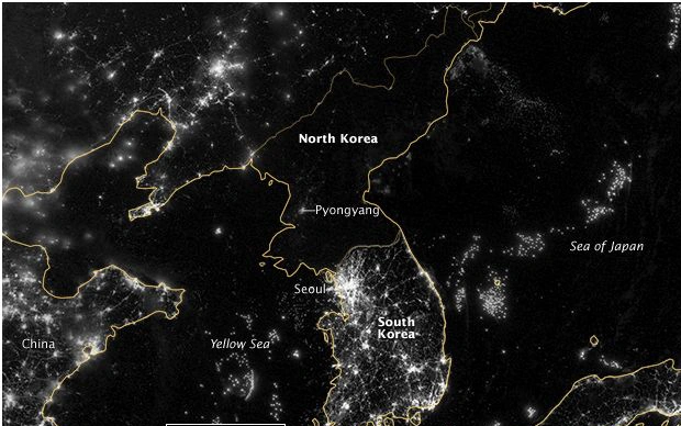 Corée du Nord de nuit