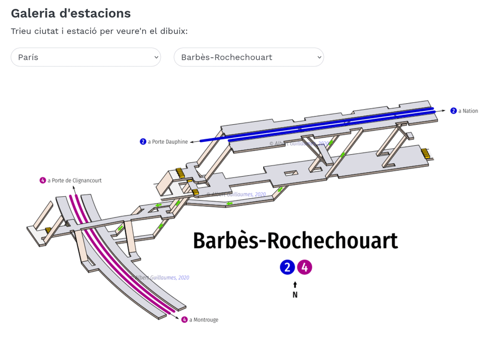 Station métro Barbès en 3D