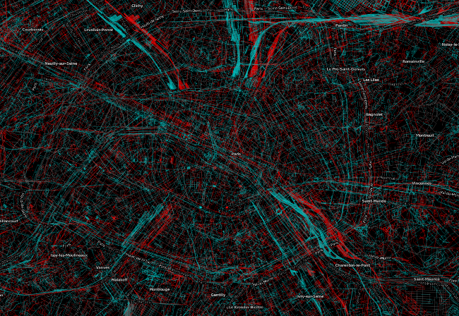 Carte en 3D des évolutions temporelles d'OpenStreetMap