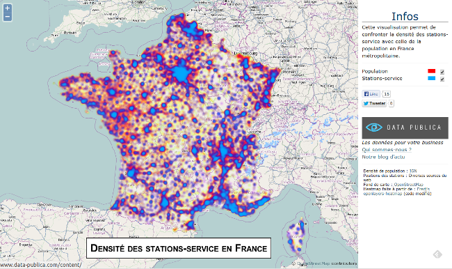 Densité des stations services en France - Data Publica