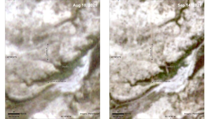 Imagerire satellite avant et après l'incident