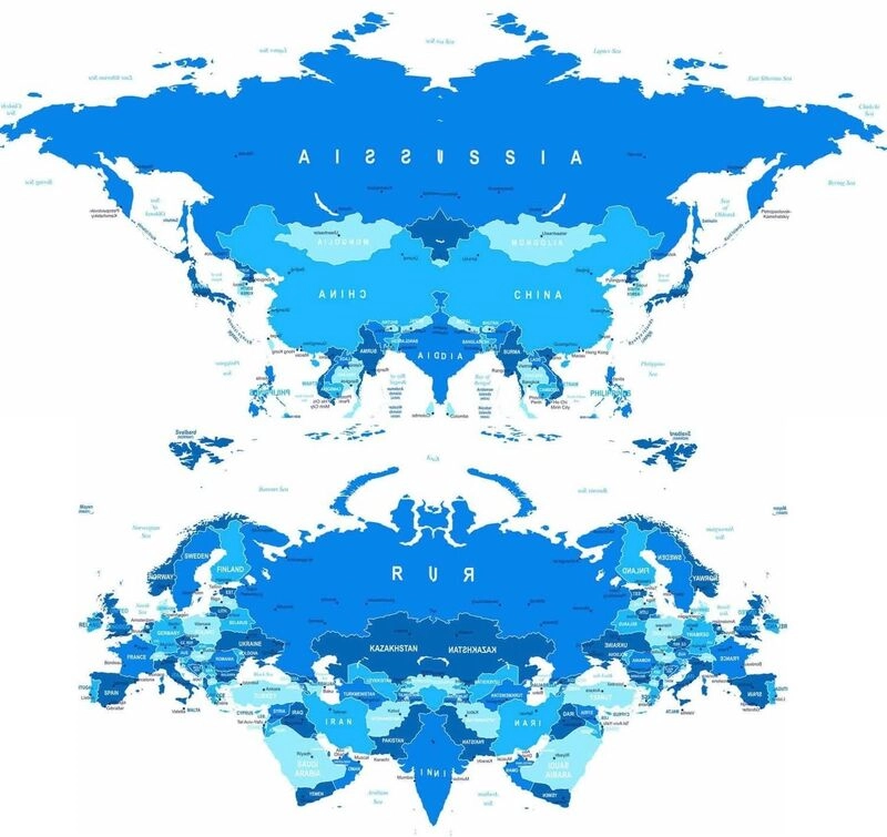 Projection miroir sur l'Eurasie