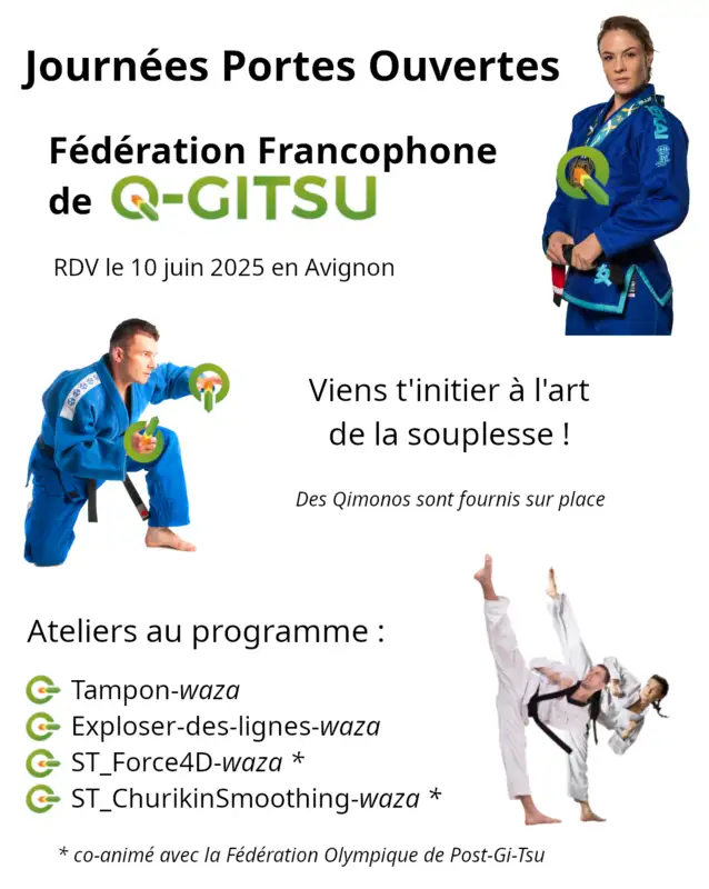 Affiche des Journées Portes Ouvertes de la Fédération Francophone de QGITSU