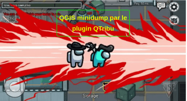 Mème QGIS minidumped par le plugin QTribu
